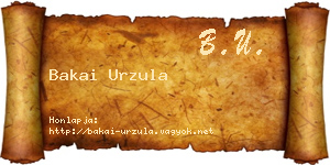 Bakai Urzula névjegykártya